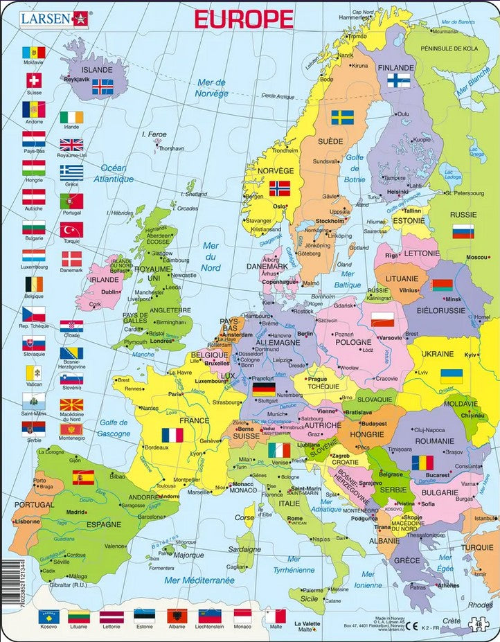 Puzzle Europe et drapeaux - FR