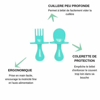 Couverts ergonomiques - Turquoise