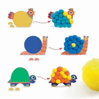 Collage sagome e pompon