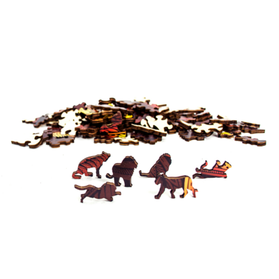 Regenbogen-Puzzle aus Holz – Löwe
