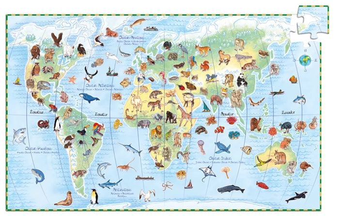Puzzle Tiere der Welt 100 Teile (inkl. Buch)