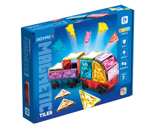 Magnetic Tiles Gems Veicoli 24 pezzi