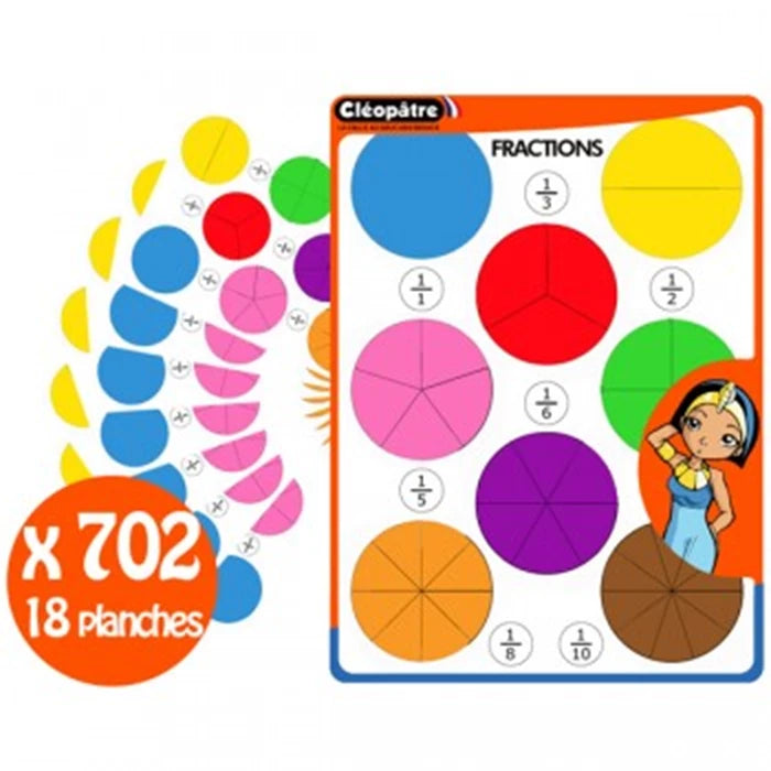 702 Bruchteilaufkleber, 8 Farben