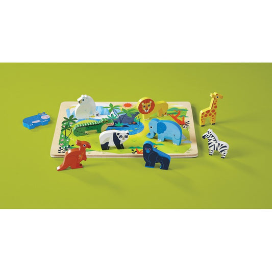 Puzzle en bois 2 en 1 - Zoo