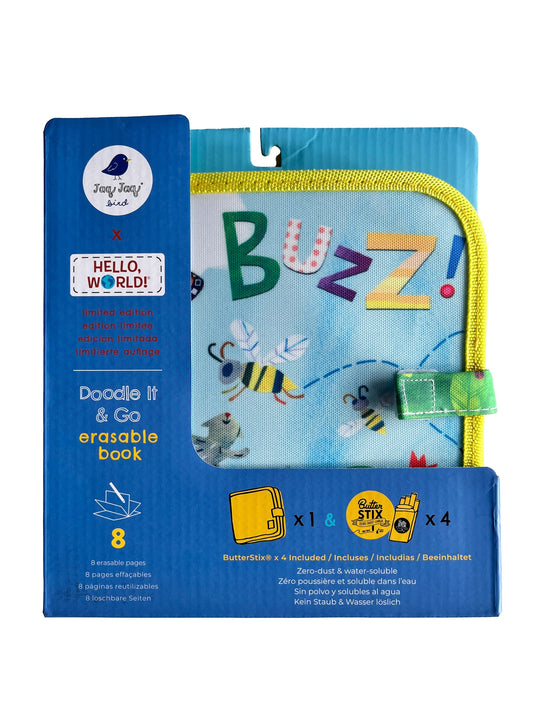 Schiefertafel-Notizbuch mit 4 Marienkäferkreiden