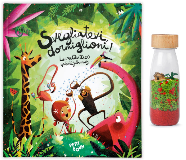 Libro SVEGLIATEVI DORMIGLIONI e bottiglia sensoriale