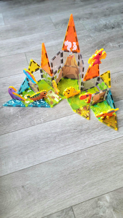 Ensemble d'aventure Dino World Magnetic Tiles - 38 pièces