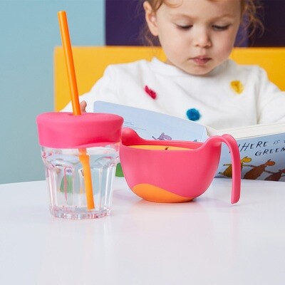 Couvercles en silicone bec souple ou paille - Strawberry