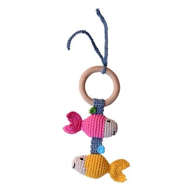 Hochet de poussette - Poissons roses