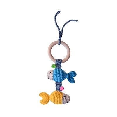 Hochet de poussette - Poissons bleus