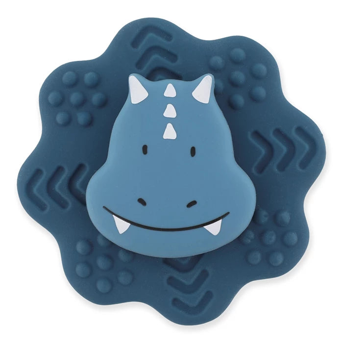 Jouet spinner à ventouse en silicone Triceratops