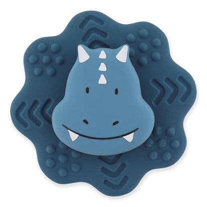 Jouet spinner à ventouse en silicone Triceratops