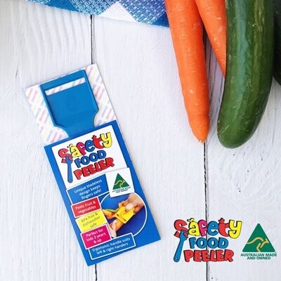 Safety food peeler - bleu