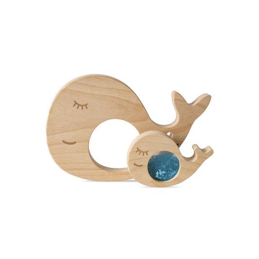 Sensorisches Holzspielzeug & Puzzle "Wal und Baby"