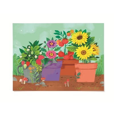 Autocollants à colorier Jardin