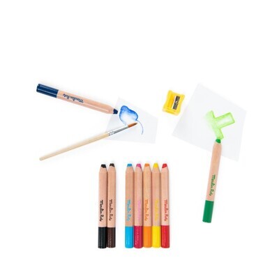 9 Crayons de Couleur 3 en 1