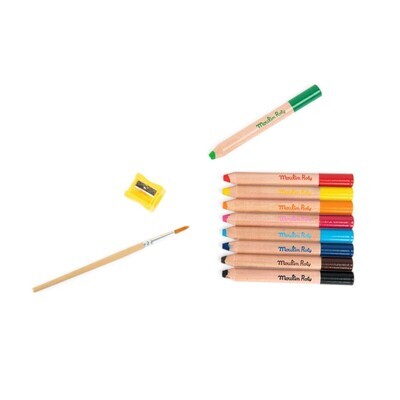 9 Crayons de Couleur 3 en 1