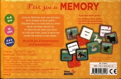 Les animaux de la Suisse : p'tit jeu de memory