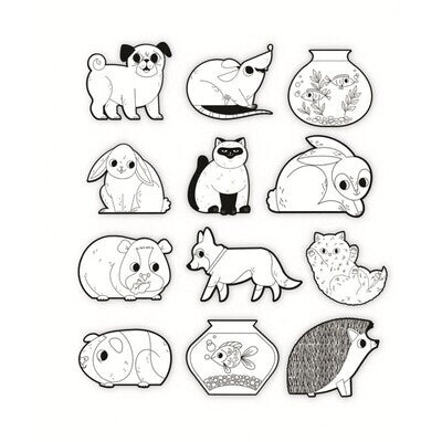 Autocollants à colorier Animaux domestique