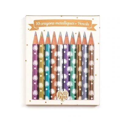 10 Mini crayons métallisés