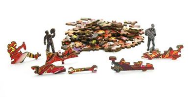 Wooden Rainbow Puzzle - Race Car