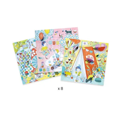 Coloriages surprises Les cabanes de Nina