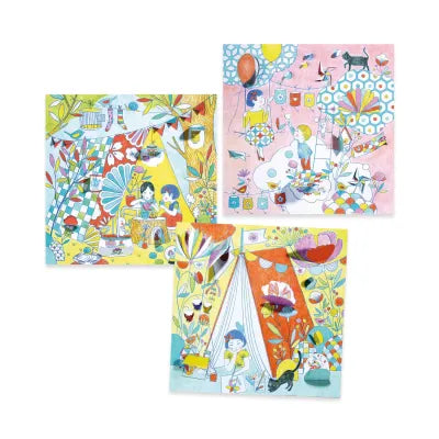 Coloriages surprises Les cabanes de Nina