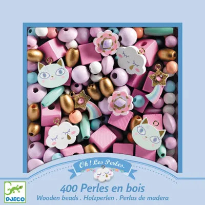 Perles en bois arc-en-ciel