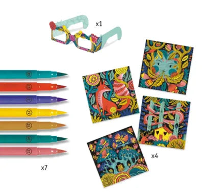 Coloriage 3D Forêt fantastique