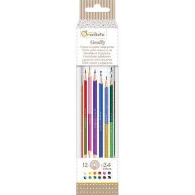 12 crayons à double pointe