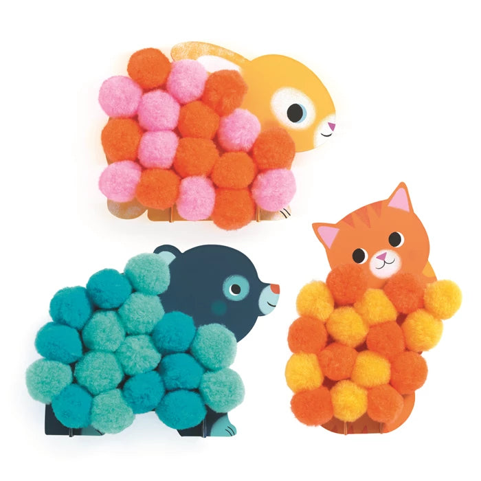 Pompon-Collage - Tiere