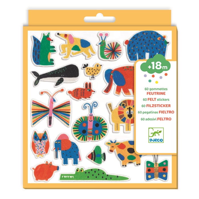 60 Filzsticker Tiere