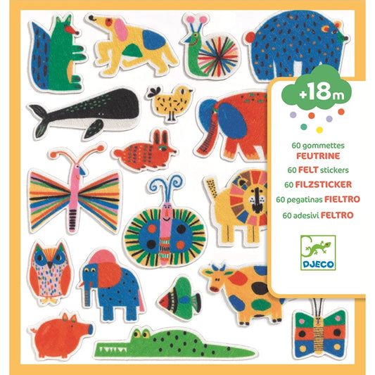 60 Filzsticker Tiere