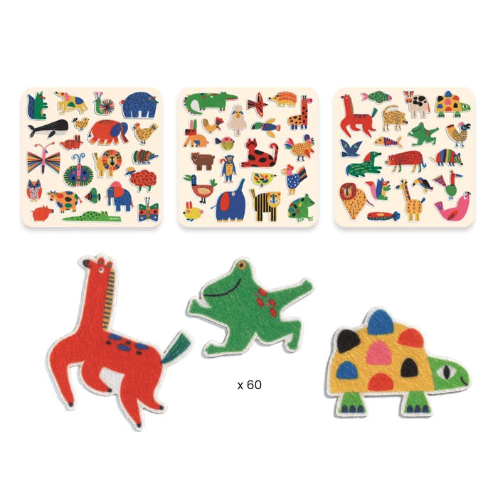 60 Filzsticker Tiere
