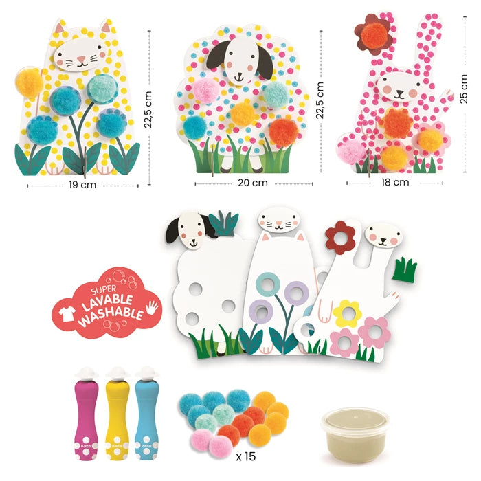 Des Points et des pompons Dans l'herbe