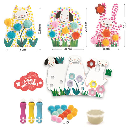 Des Points et des pompons Dans l'herbe