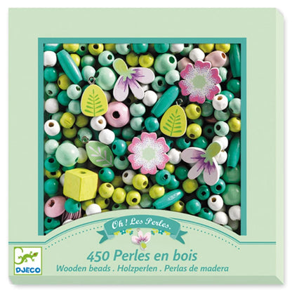 Perles en bois fleurs