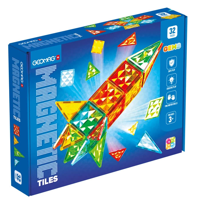 Magnetic Tiles Gems Rakete 32-teilig