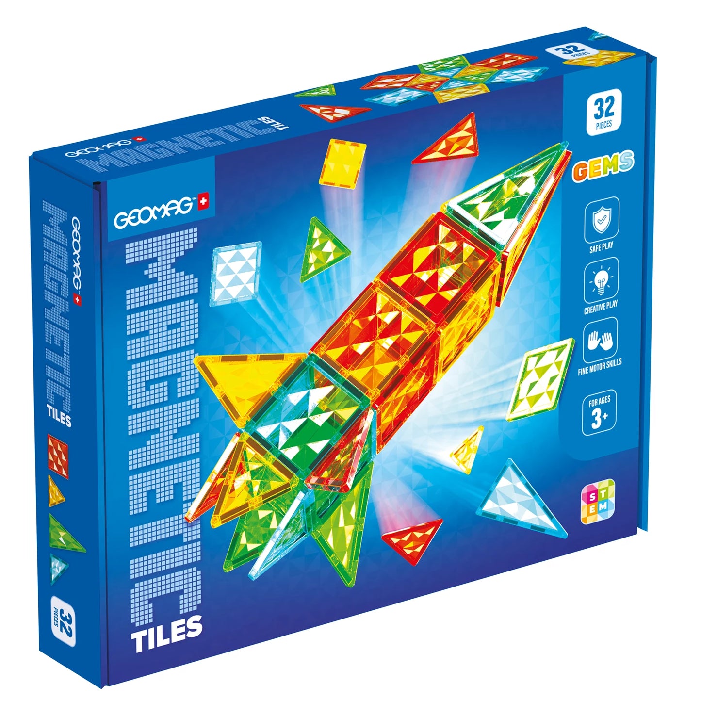 Magnetic Tiles Gems Rakete 32-teilig