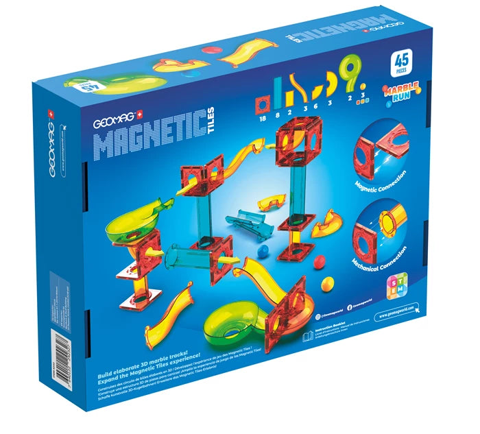 Pista per biglie con tessere magnetiche