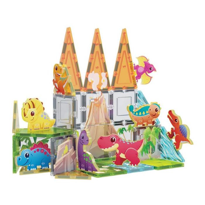 Ensemble d'aventure Dino World Magnetic Tiles - 38 pièces