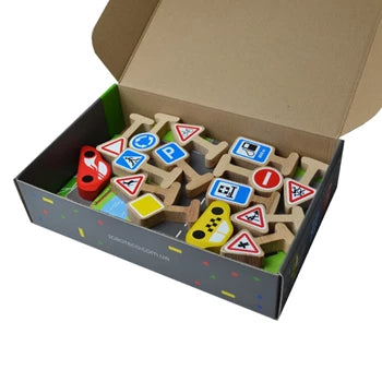 18-teiliges Straßenschild-Spielset