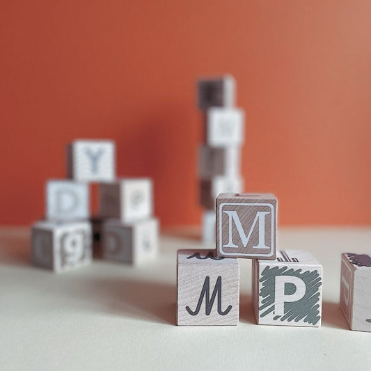 Cubes Alphabet - Couleurs terre