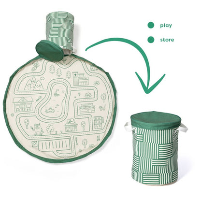 Soo tapis de jeu & panier à jouets roadmap