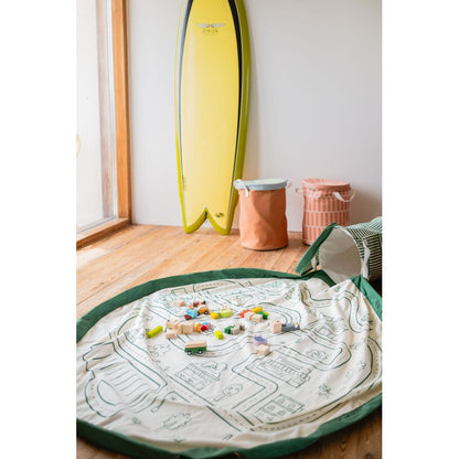 Soo tapis de jeu & panier à jouets roadmap