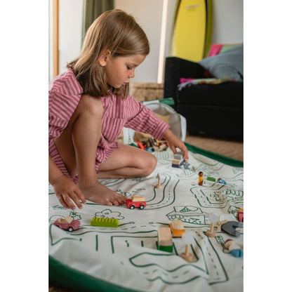 Soo tapis de jeu & panier à jouets roadmap